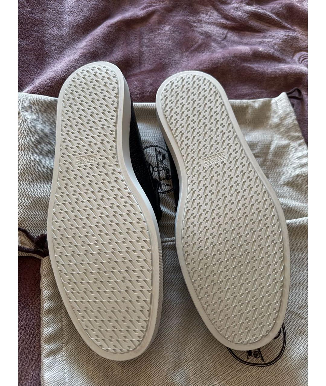 HERMES Черные кожаные мокасины, фото 5