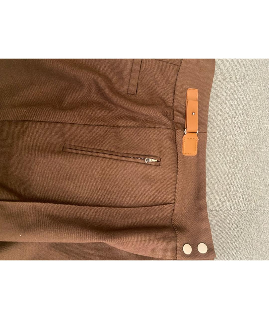 LORO PIANA Коричневые шерстяные брюки узкие, фото 5