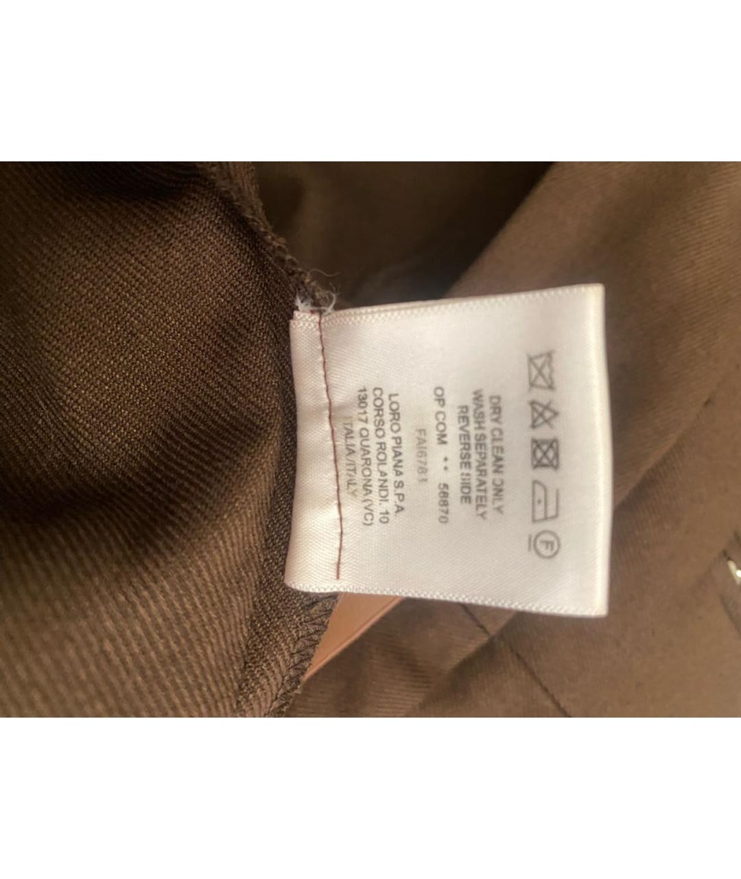 LORO PIANA Коричневые шерстяные брюки узкие, фото 6