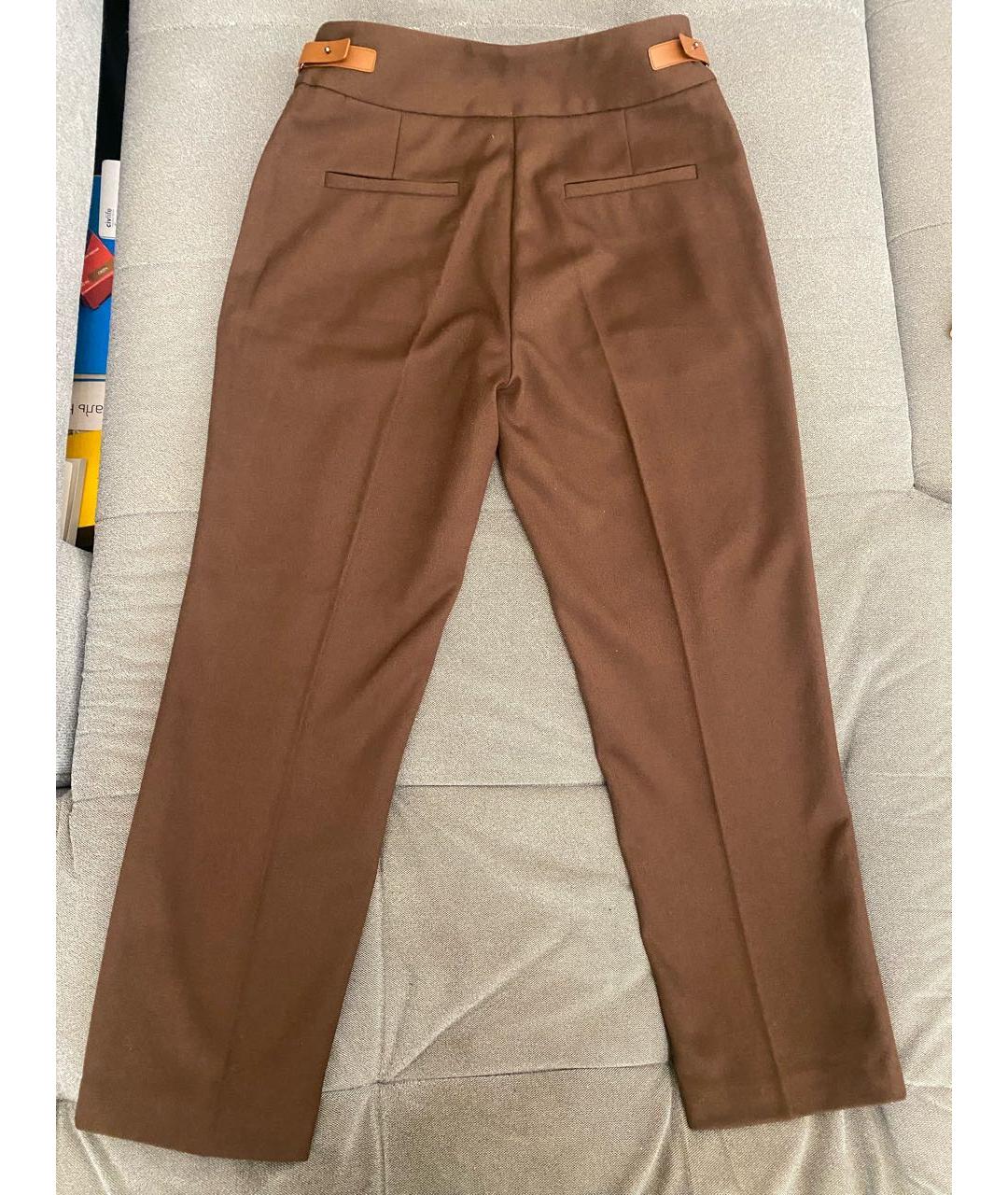 LORO PIANA Коричневые шерстяные брюки узкие, фото 2