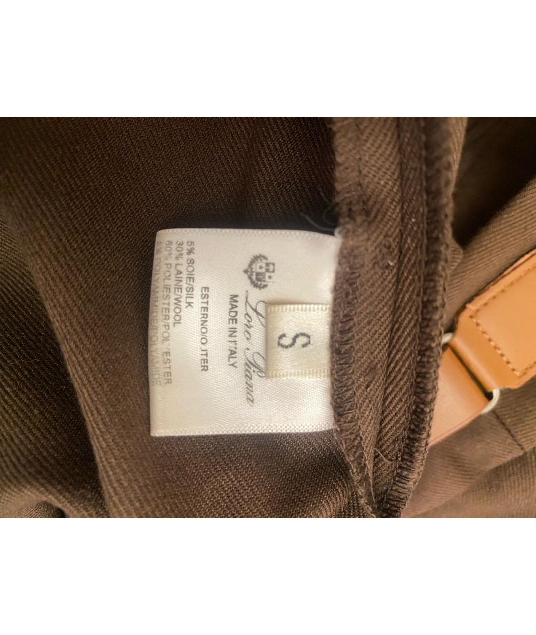 LORO PIANA Коричневые шерстяные брюки узкие, фото 4