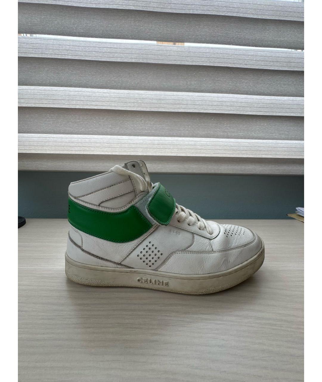 CELINE Белые кожаные кеды, фото 5