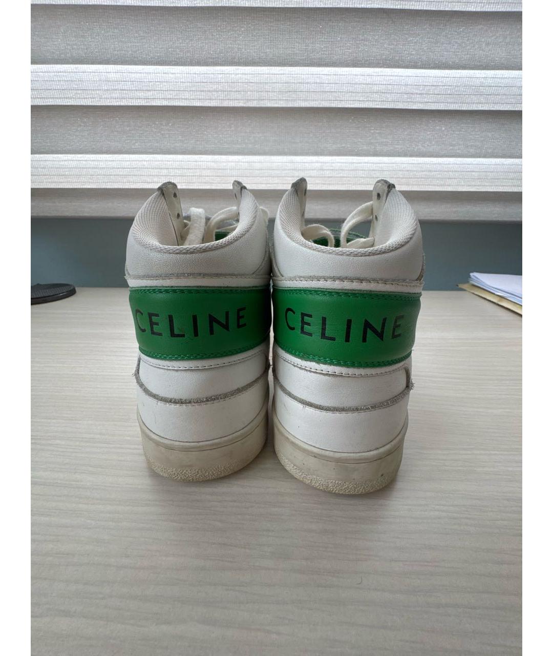 CELINE Белые кожаные кеды, фото 4