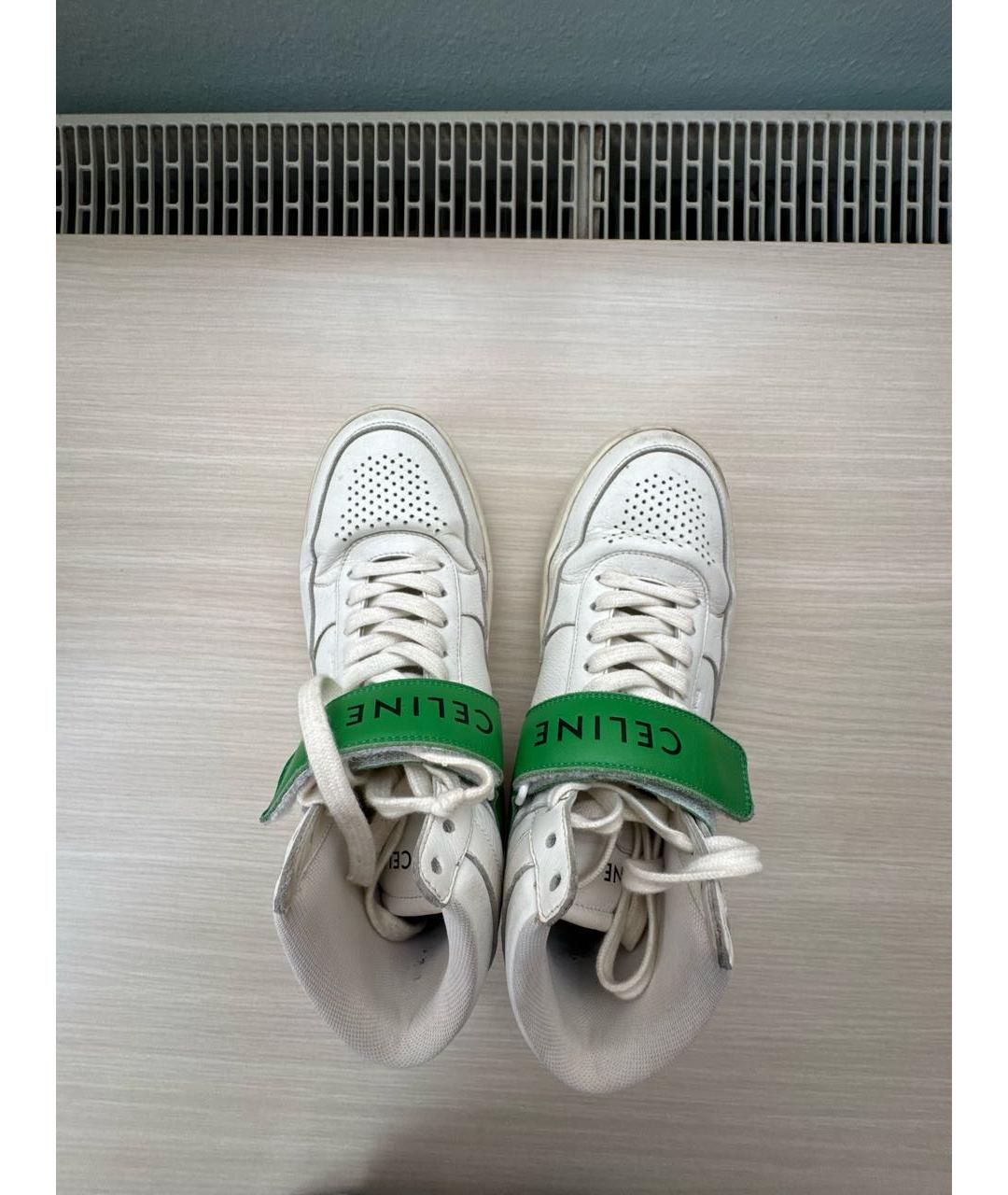 CELINE Белые кожаные кеды, фото 3