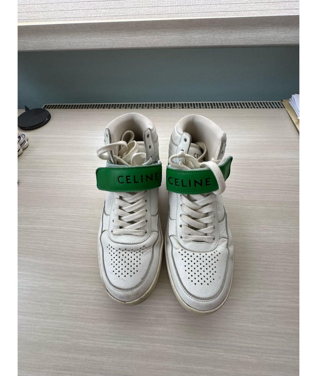 CELINE Белые кожаные кеды, фото 2