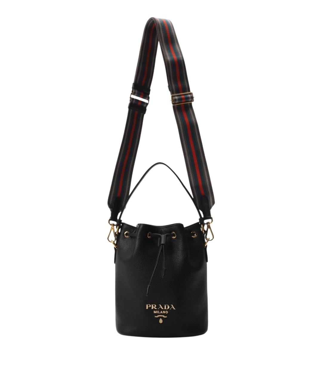PRADA Черная кожаная сумка через плечо, фото 1