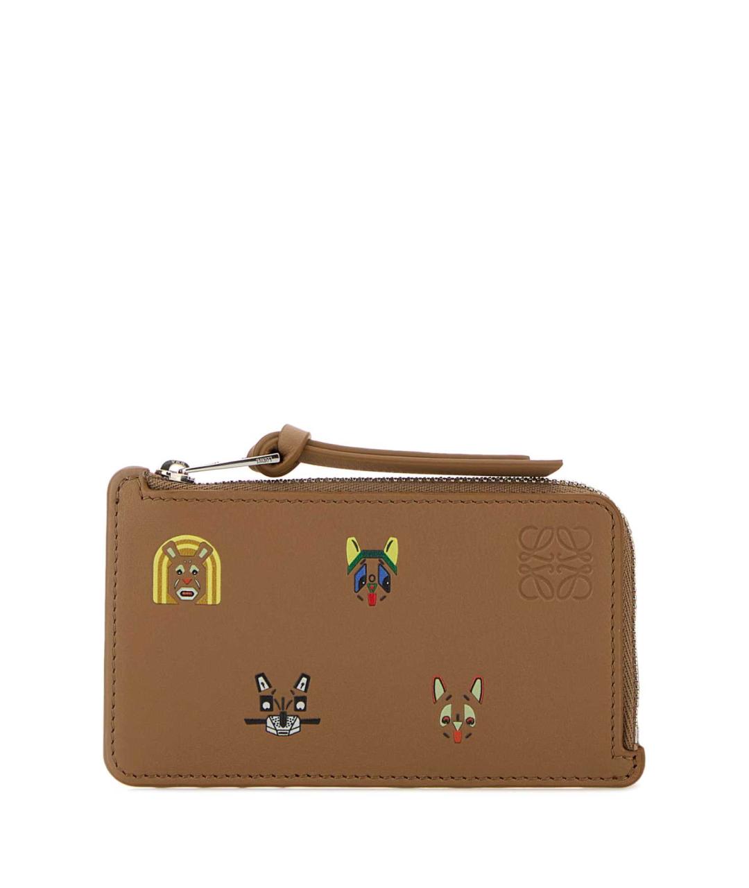 LOEWE Бежевый кожаный кардхолдер, фото 1