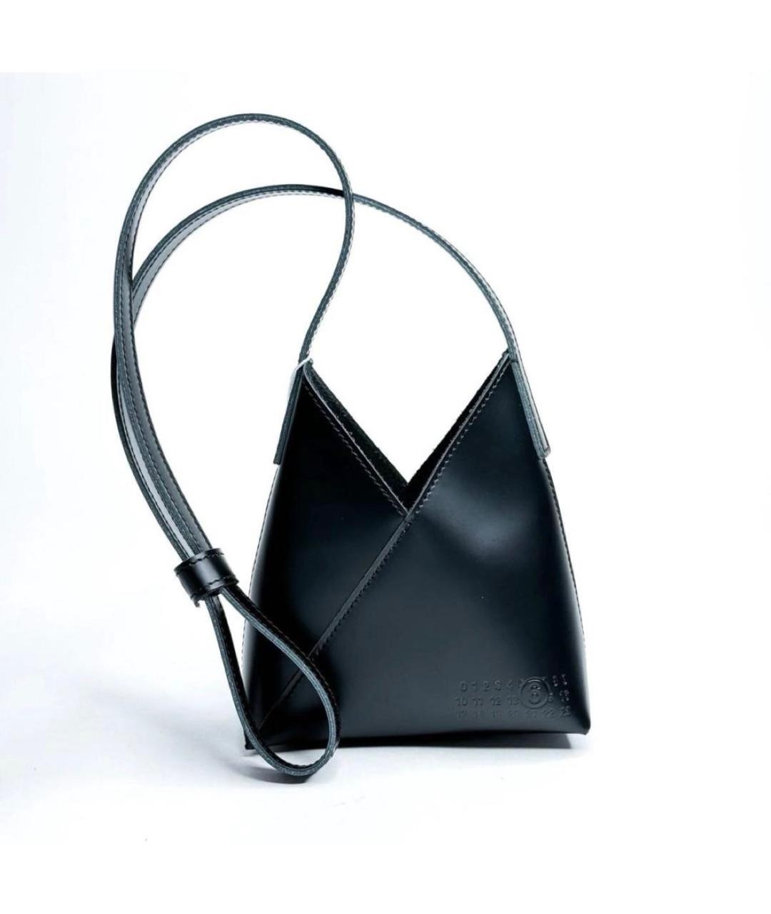 MM6 MAISON MARGIELA Черная кожаная сумка через плечо, фото 4