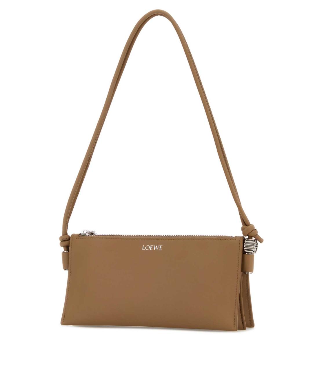 LOEWE Бежевая кожаная сумка через плечо, фото 2