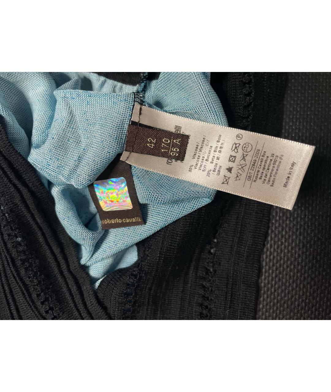ROBERTO CAVALLI Голубое шелковое вечернее платье, фото 5