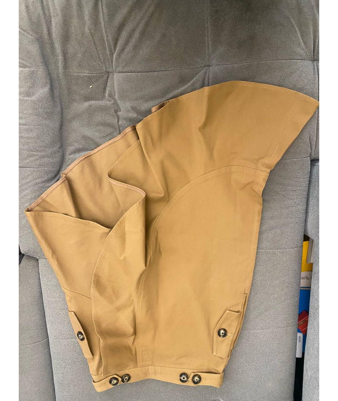 SELF-PORTRAIT Горчичная хлопковая юбка миди, фото 7