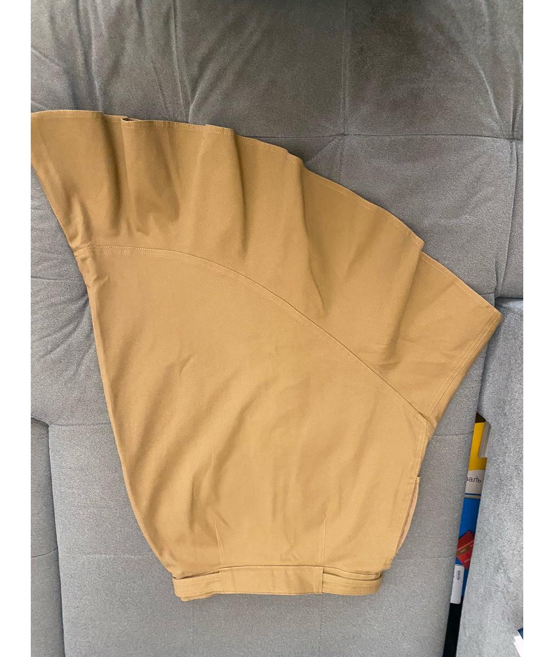 SELF-PORTRAIT Горчичная хлопковая юбка миди, фото 2