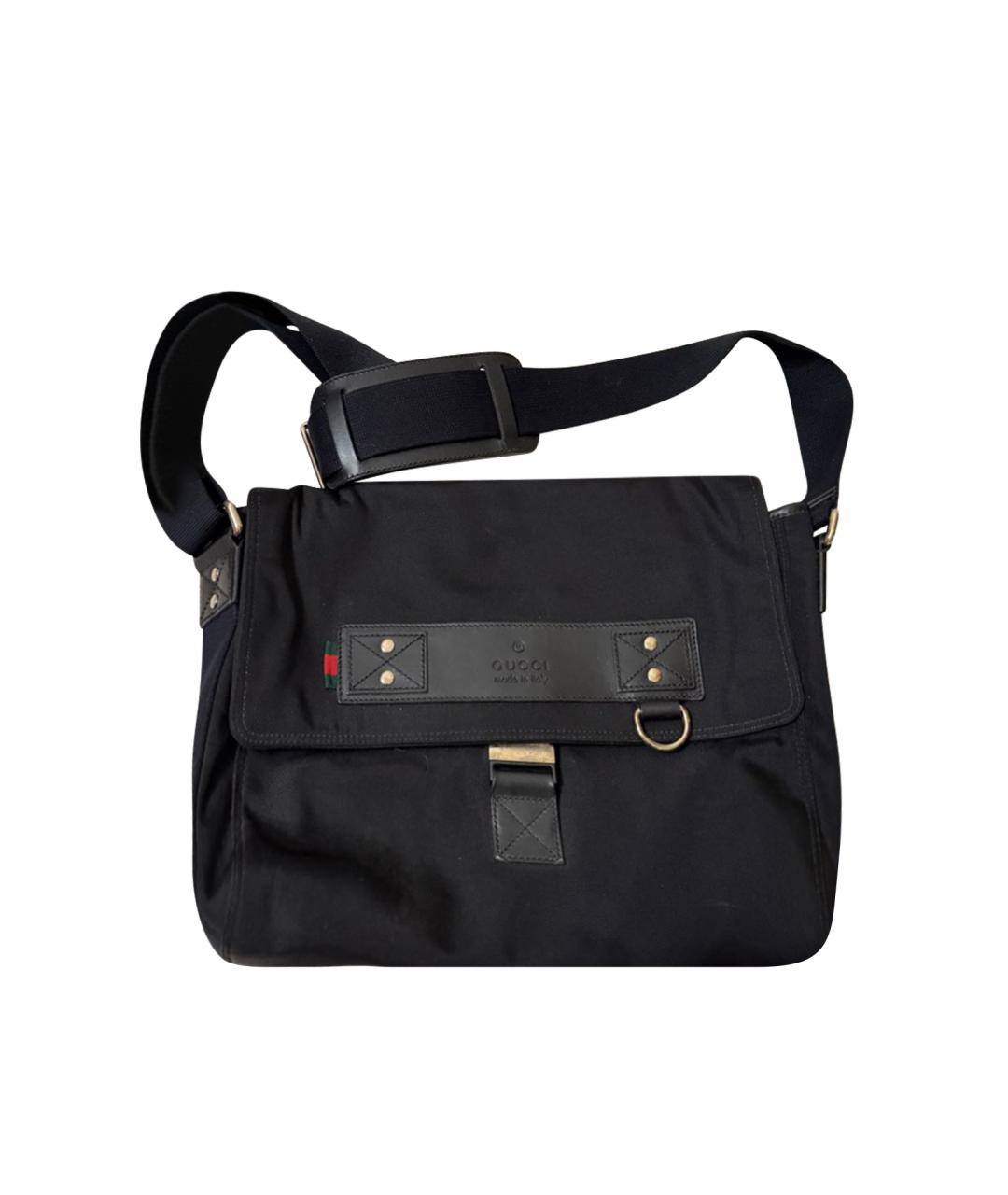 GUCCI Черная тканевая сумка на плечо, фото 1