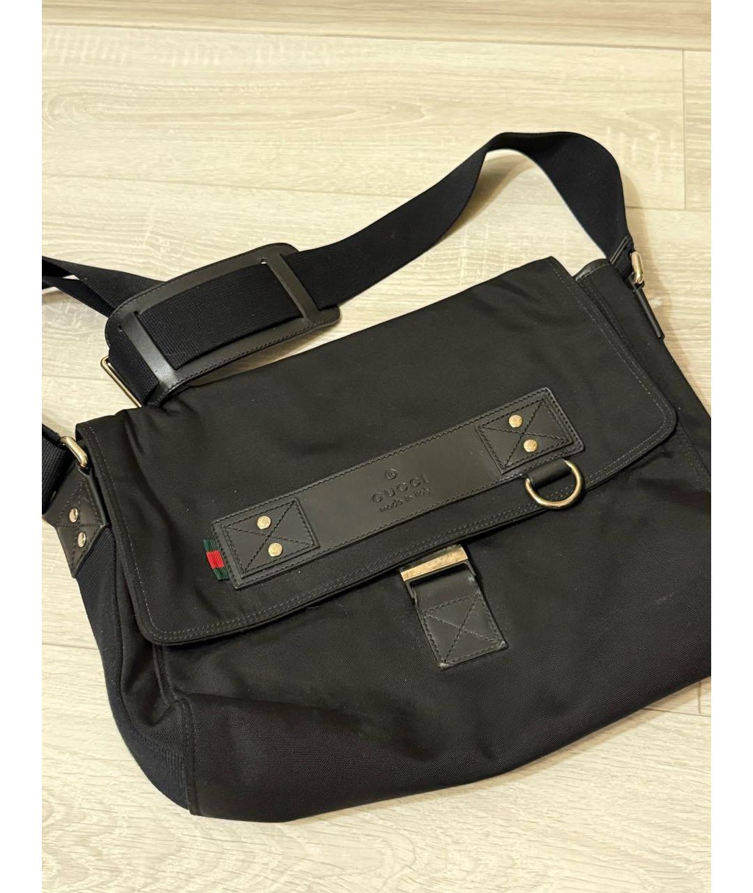 GUCCI Черная тканевая сумка на плечо, фото 2