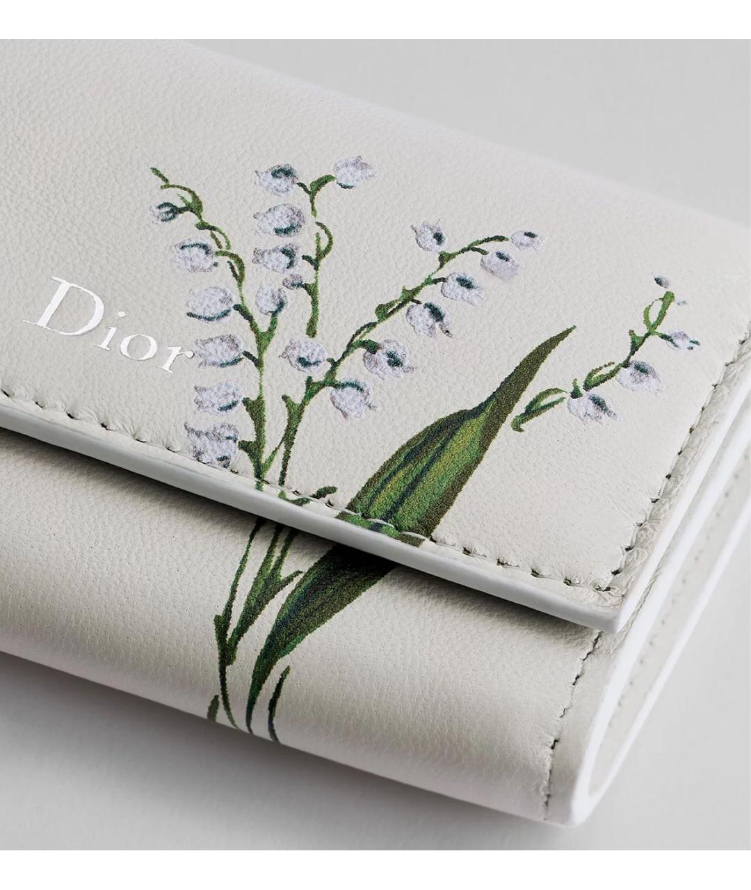 CHRISTIAN DIOR Белый кожаный кошелек, фото 4