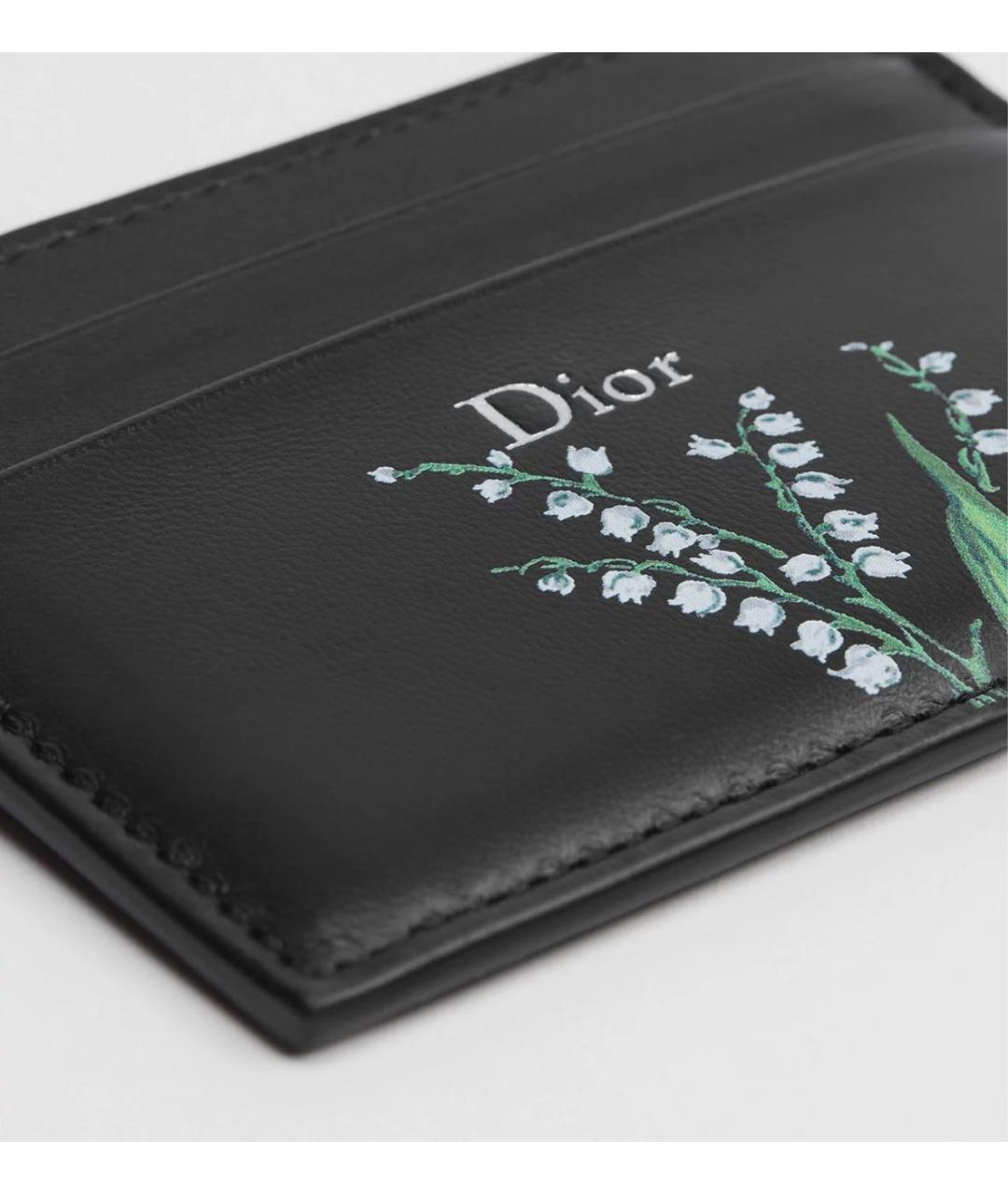 CHRISTIAN DIOR Черный кожаный кардхолдер, фото 4