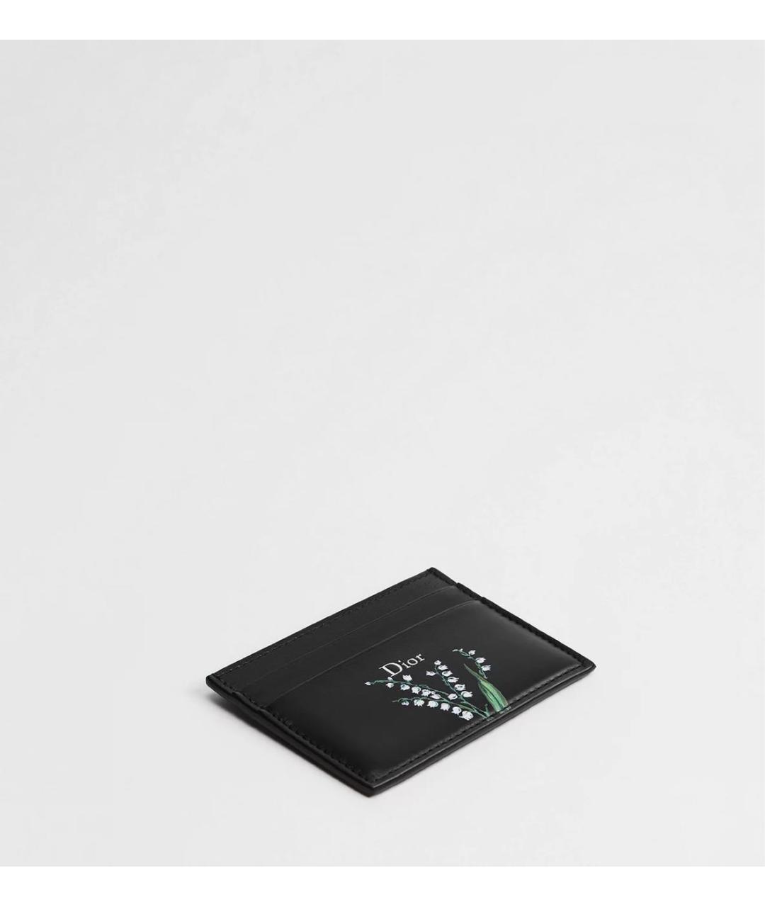 CHRISTIAN DIOR Черный кожаный кардхолдер, фото 2