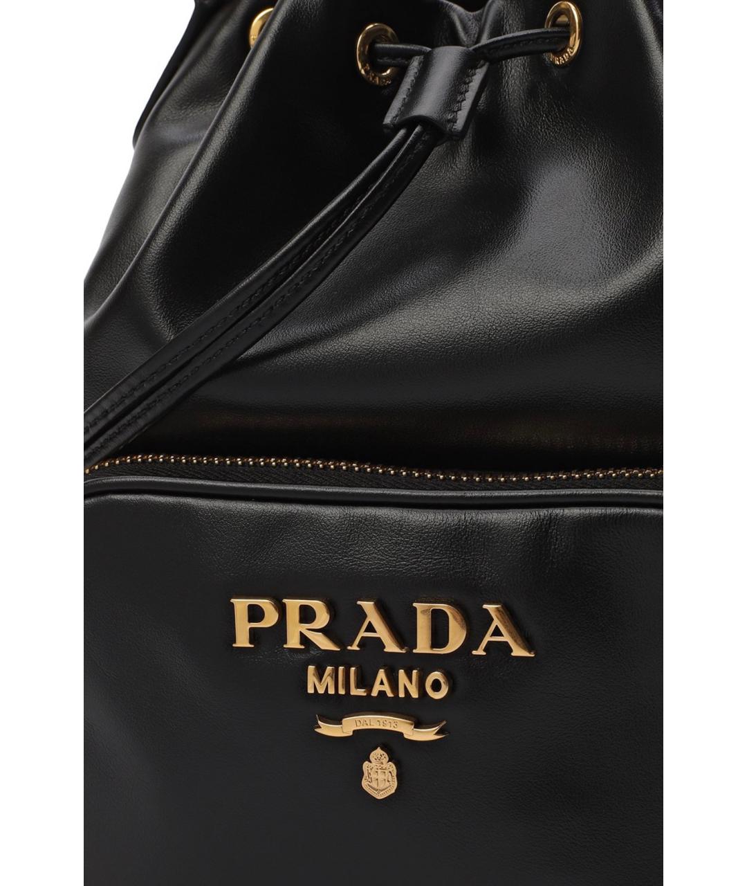 PRADA Черная кожаная сумка с короткими ручками, фото 6