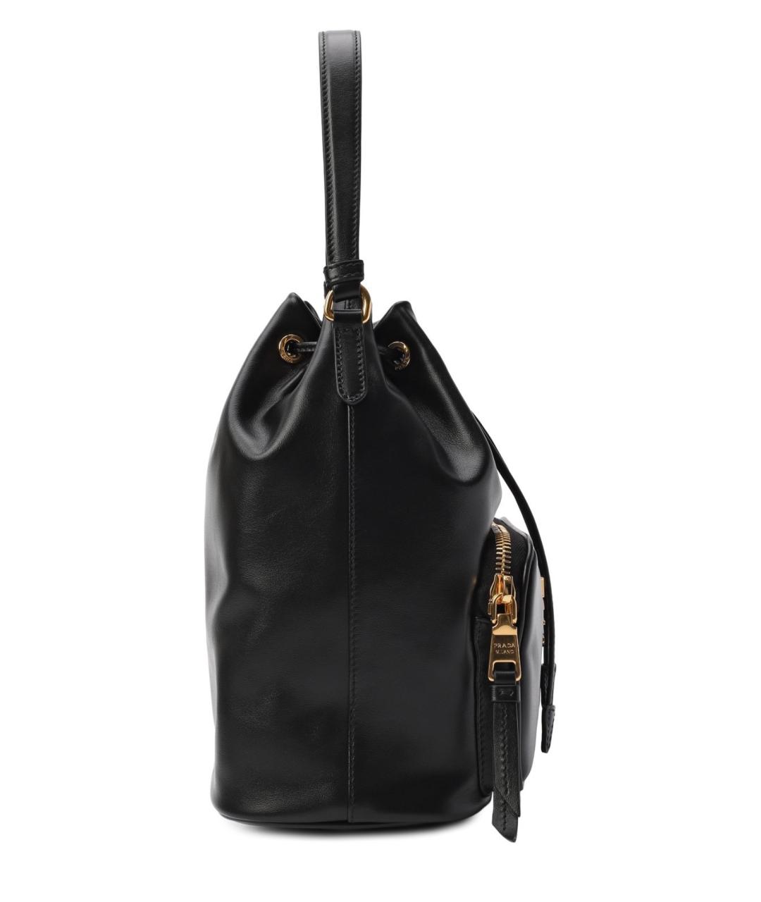 PRADA Черная кожаная сумка с короткими ручками, фото 2