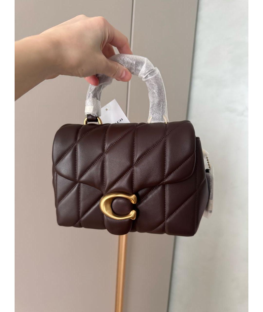 COACH Коричневая кожаная сумка через плечо, фото 2