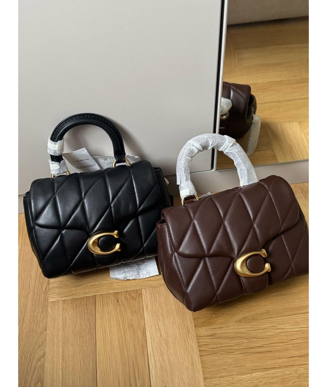 COACH Коричневая кожаная сумка через плечо, фото 7