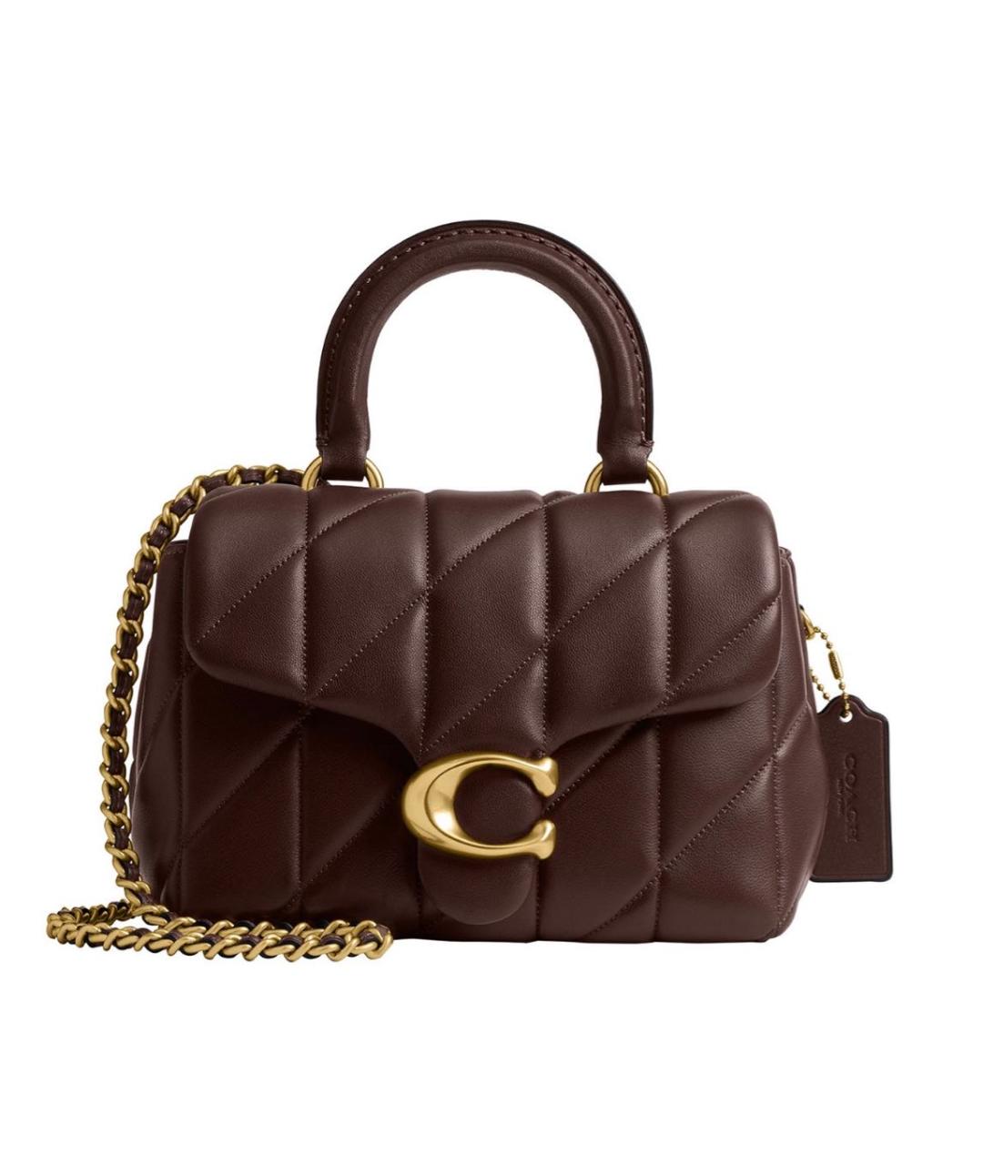 COACH Коричневая кожаная сумка через плечо, фото 9