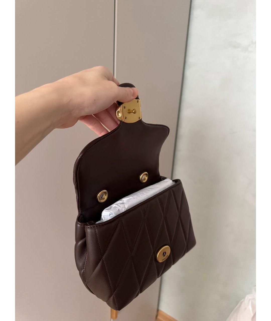 COACH Коричневая кожаная сумка через плечо, фото 4