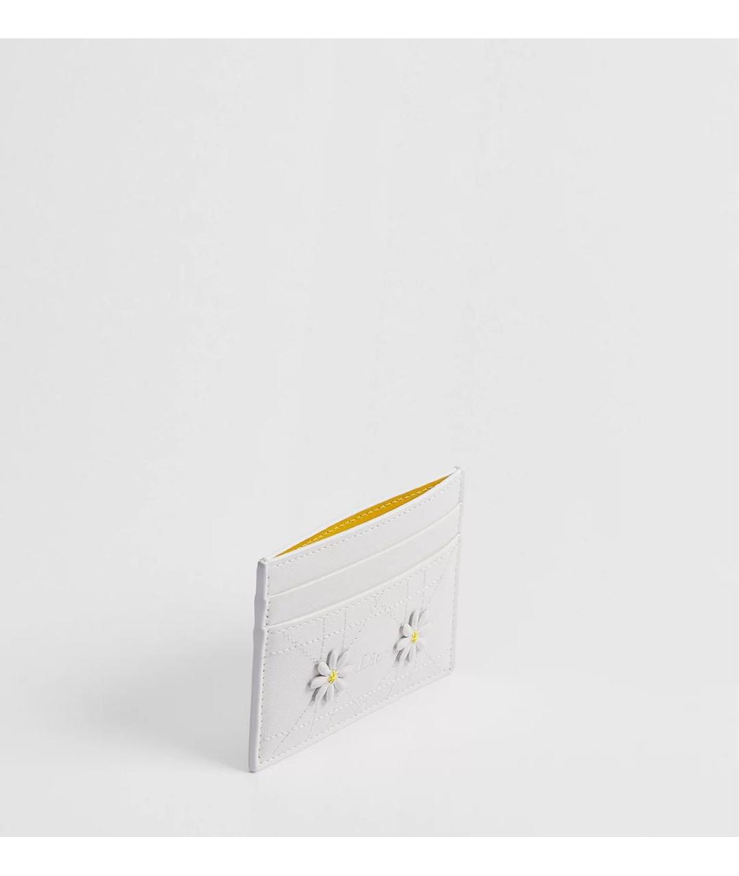 CHRISTIAN DIOR Белый кожаный кардхолдер, фото 3