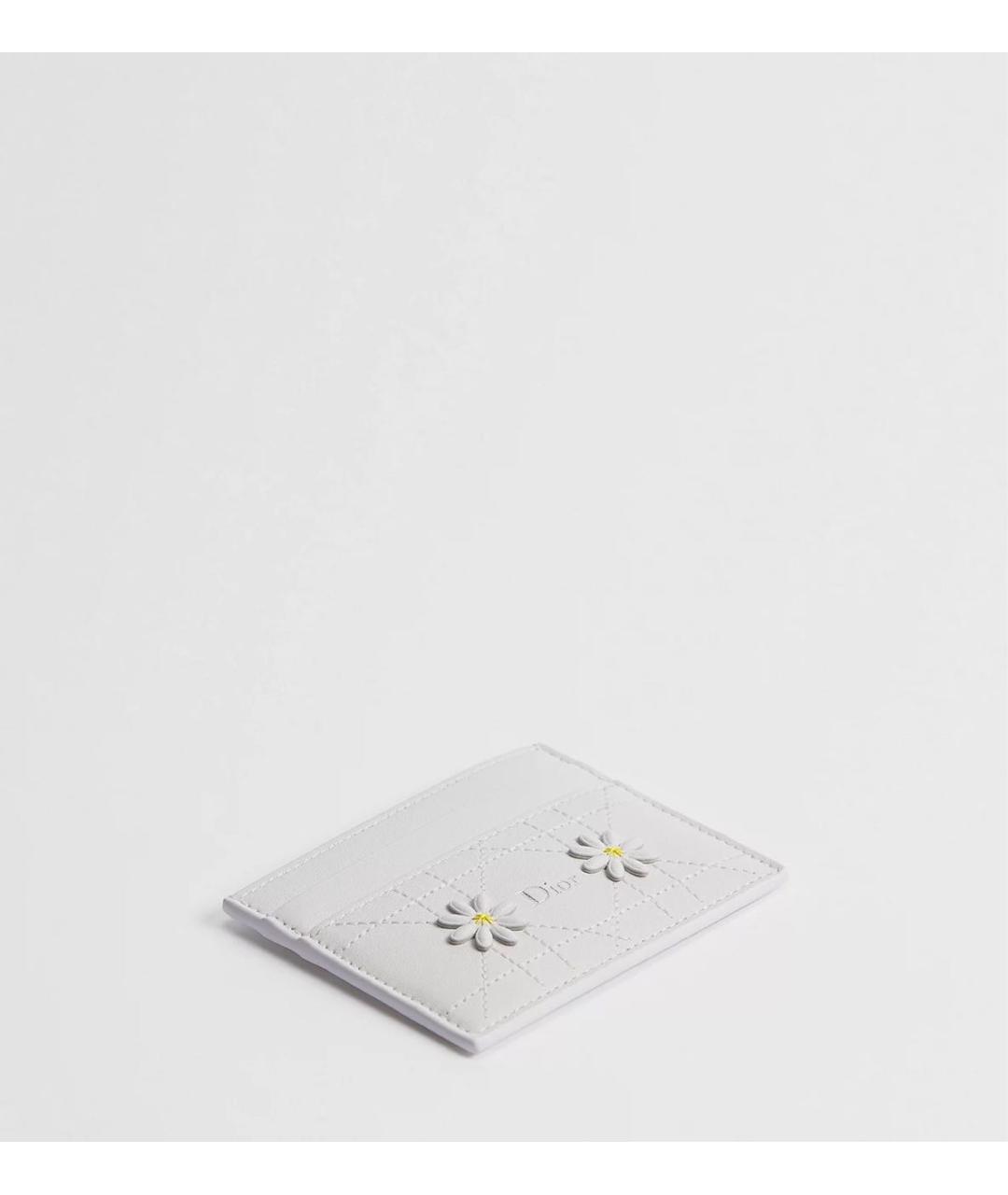 CHRISTIAN DIOR Белый кожаный кардхолдер, фото 2