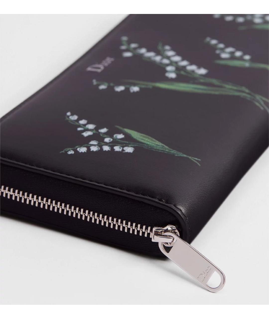CHRISTIAN DIOR Черный кожаный кошелек, фото 3