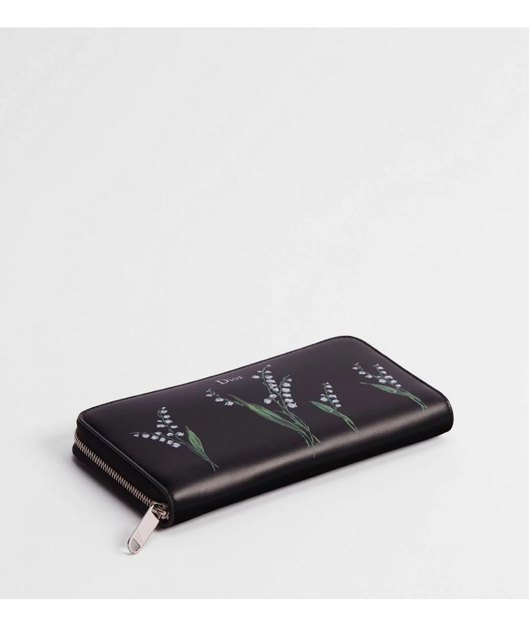 CHRISTIAN DIOR Черный кожаный кошелек, фото 2