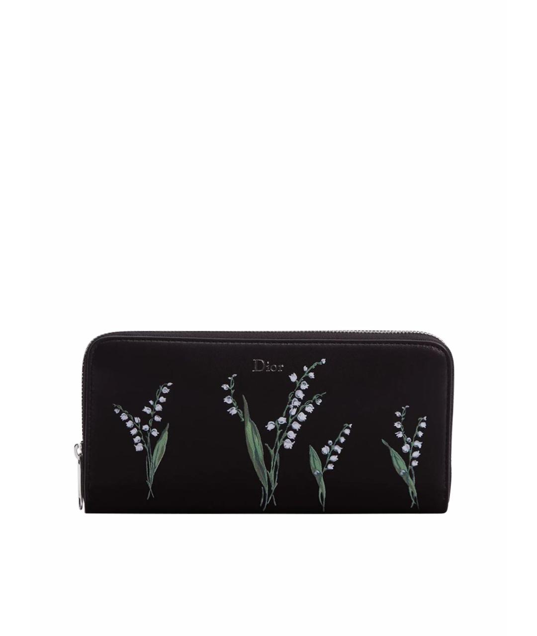 CHRISTIAN DIOR Черный кожаный кошелек, фото 1