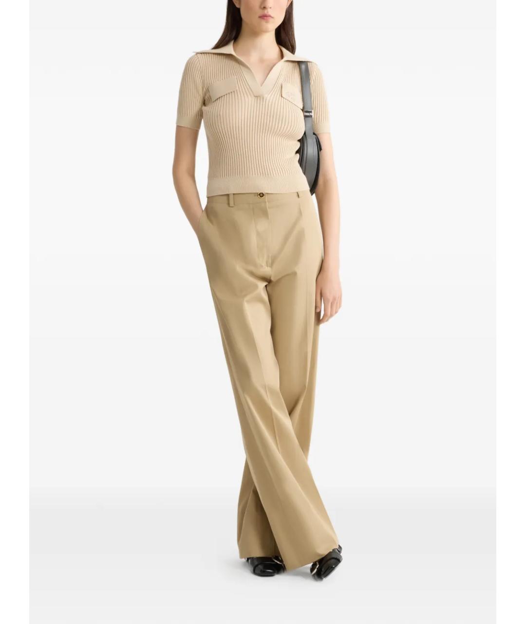 PATOU Бежевая хлопковая футболка, фото 3