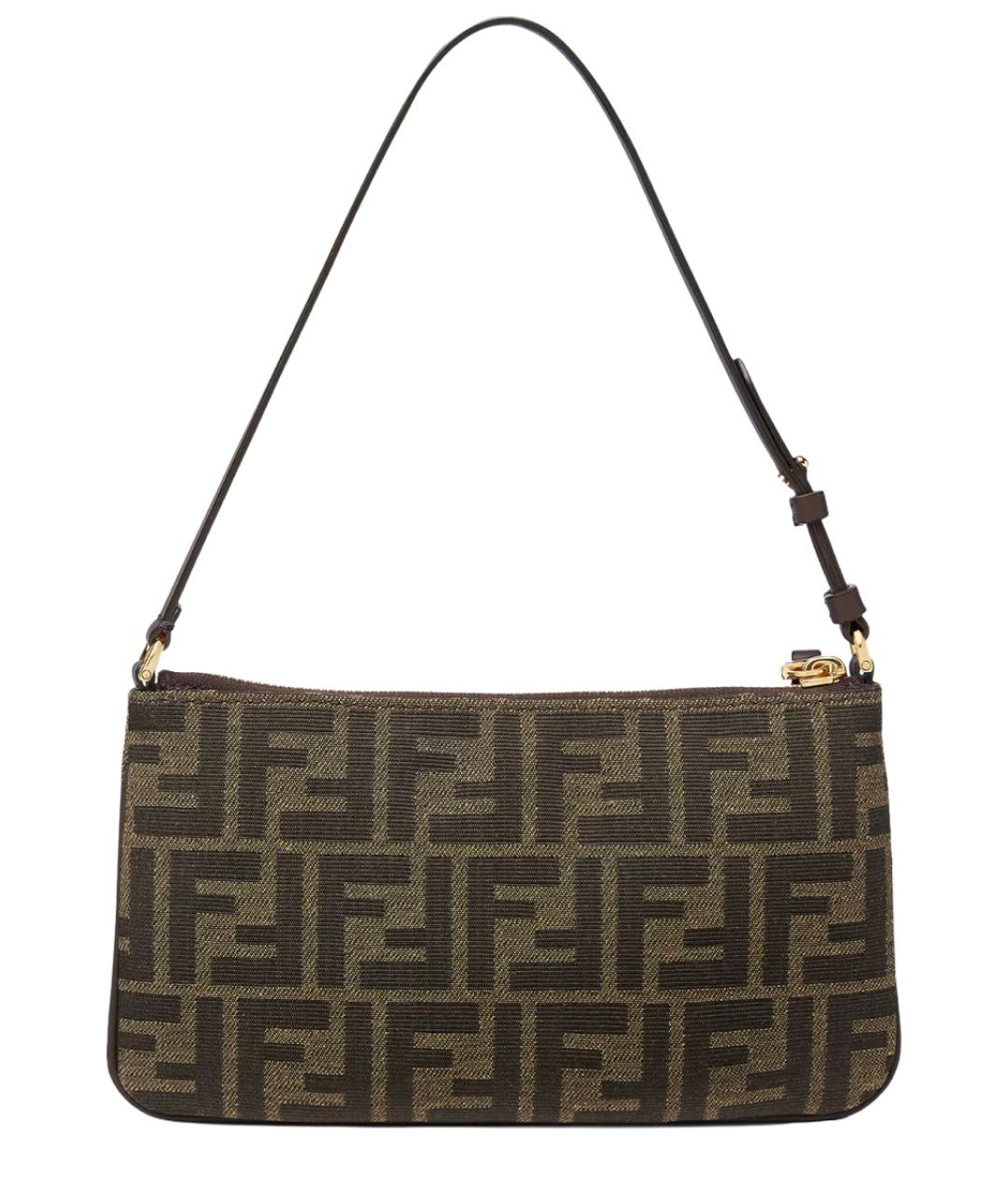 FENDI Коричневая тканевая сумка через плечо, фото 2