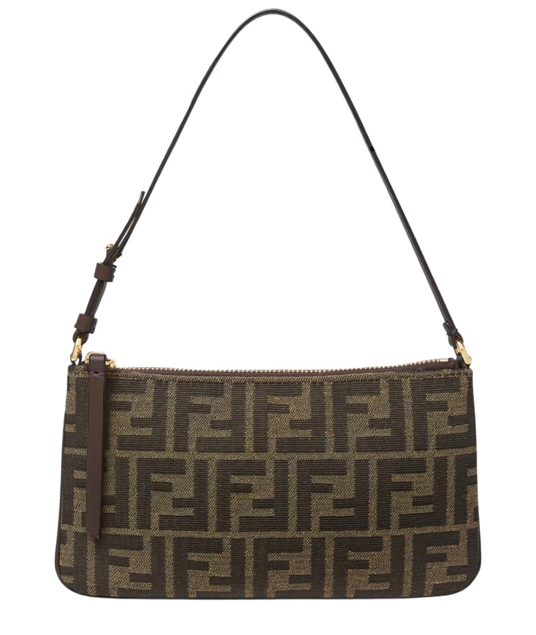 FENDI Коричневая тканевая сумка через плечо, фото 1