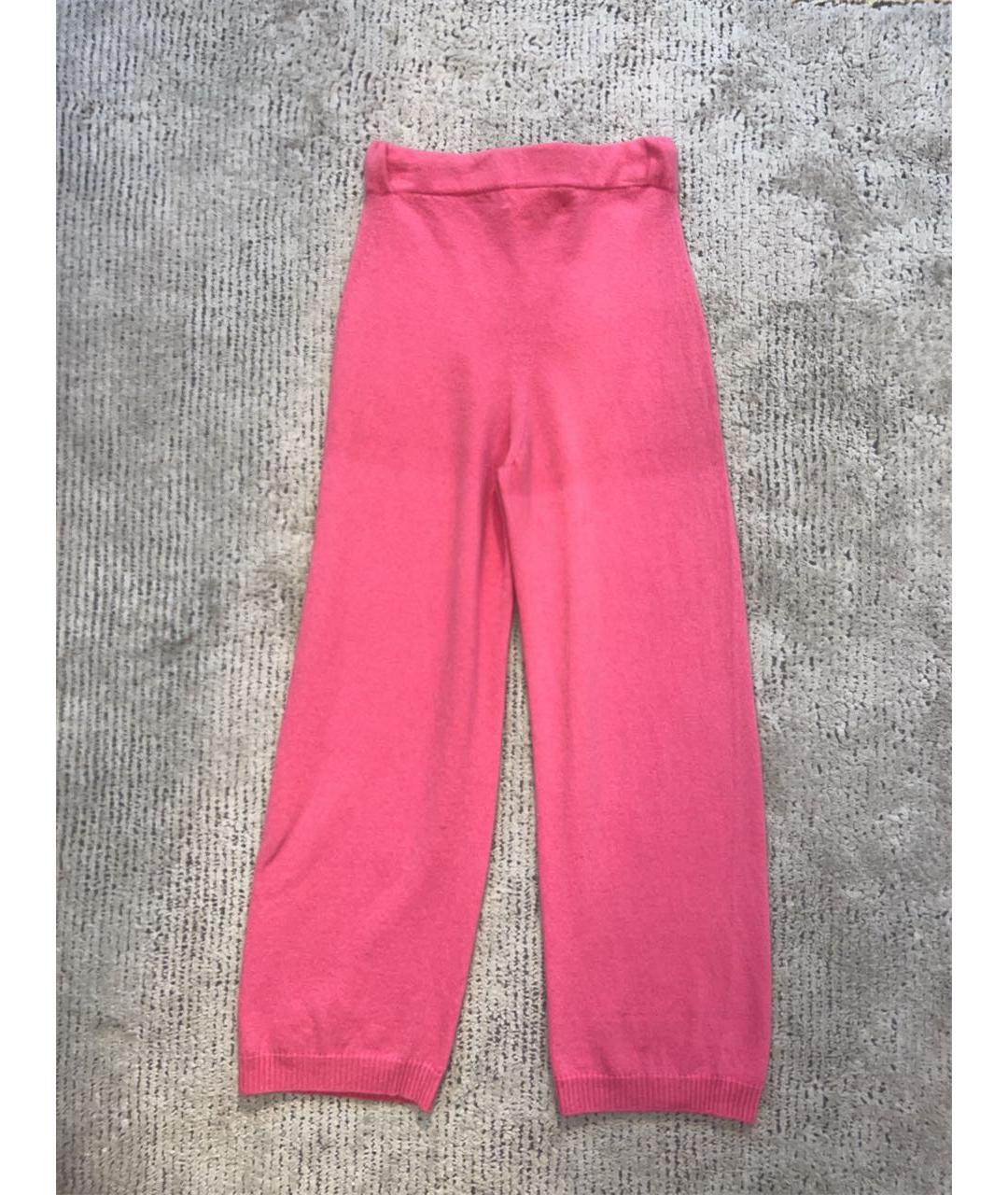 CIRCUS HOTEL Розовые шерстяные прямые брюки, фото 2