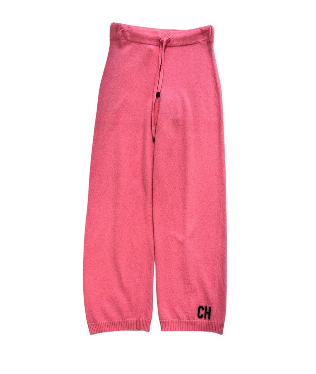 CIRCUS HOTEL Розовые шерстяные прямые брюки, фото 1