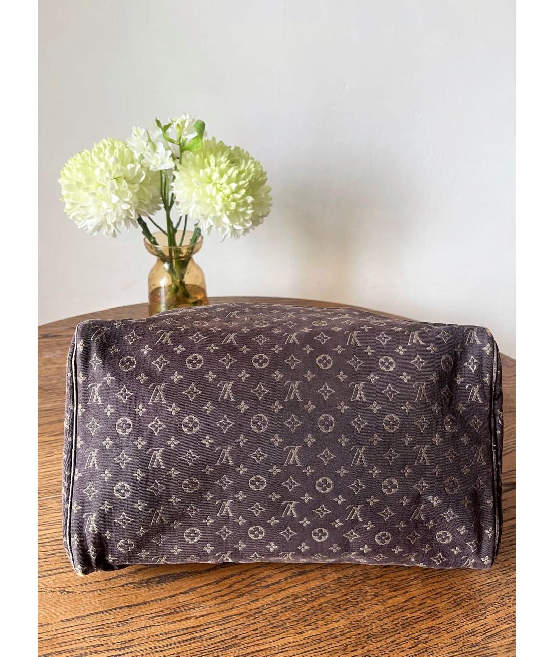 LOUIS VUITTON Коричневая хлопковая сумка с короткими ручками, фото 6