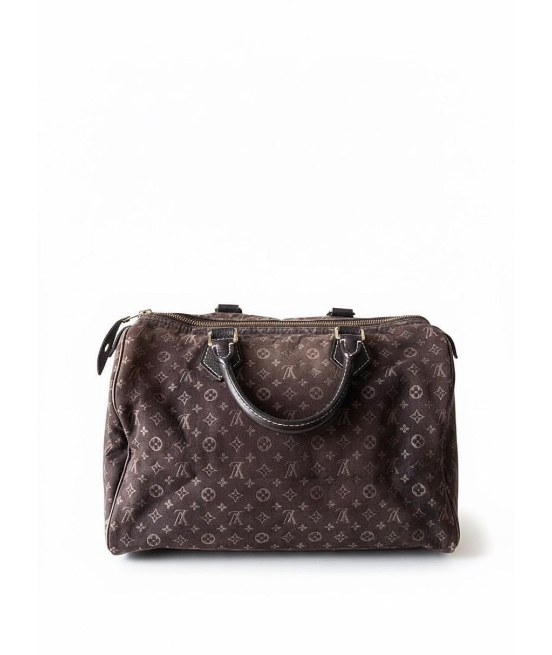 LOUIS VUITTON Коричневая хлопковая сумка с короткими ручками, фото 9