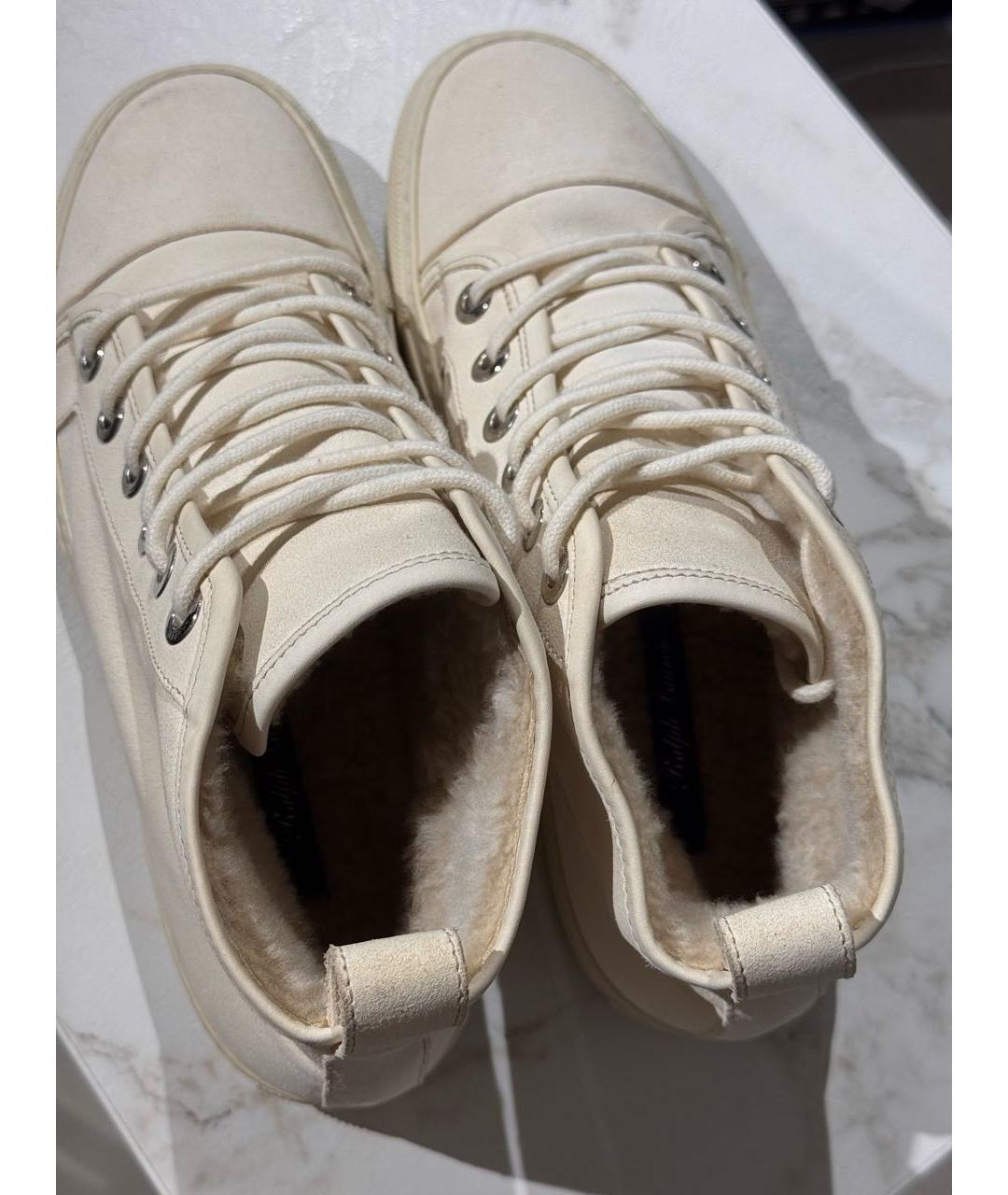 RALPH LAUREN COLLECTION Белые замшевые кеды, фото 4