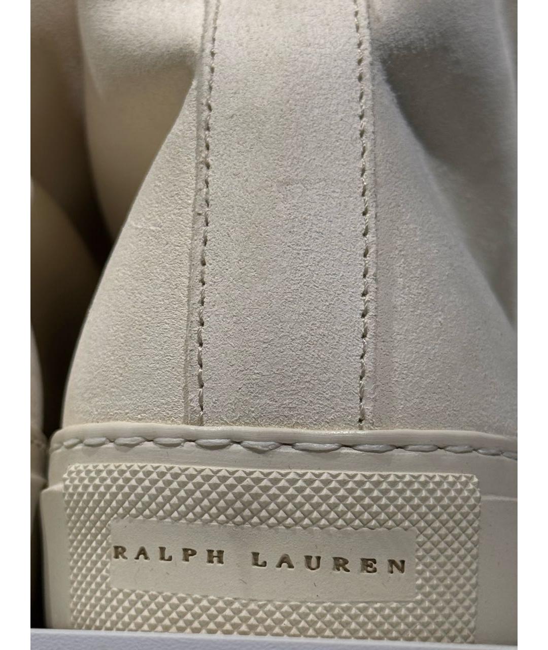 RALPH LAUREN COLLECTION Белые замшевые кеды, фото 6