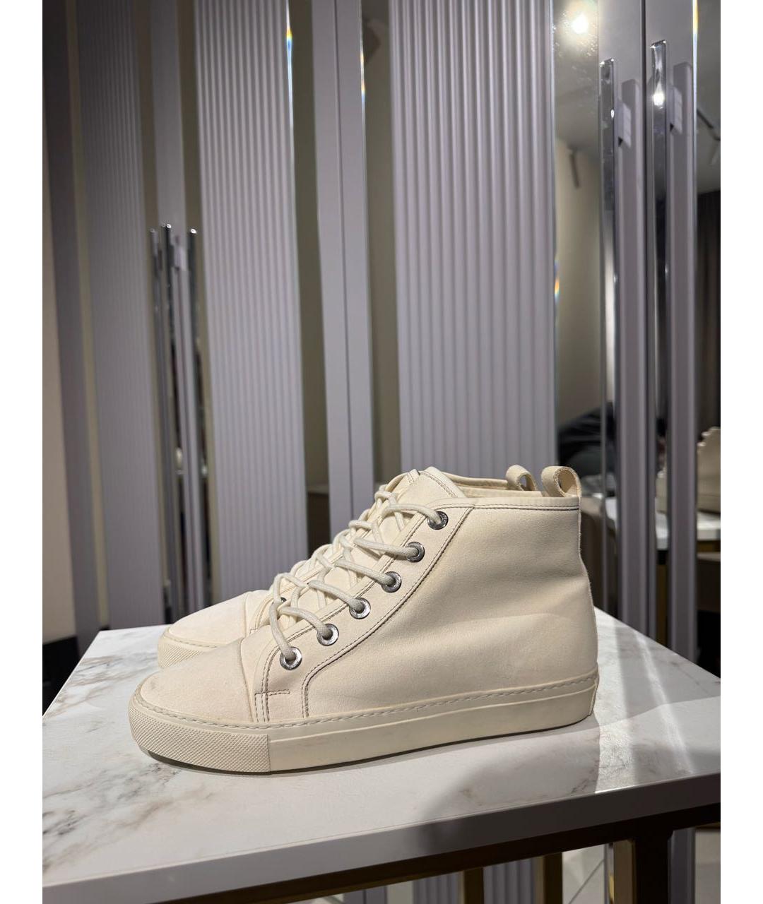 RALPH LAUREN COLLECTION Белые замшевые кеды, фото 3