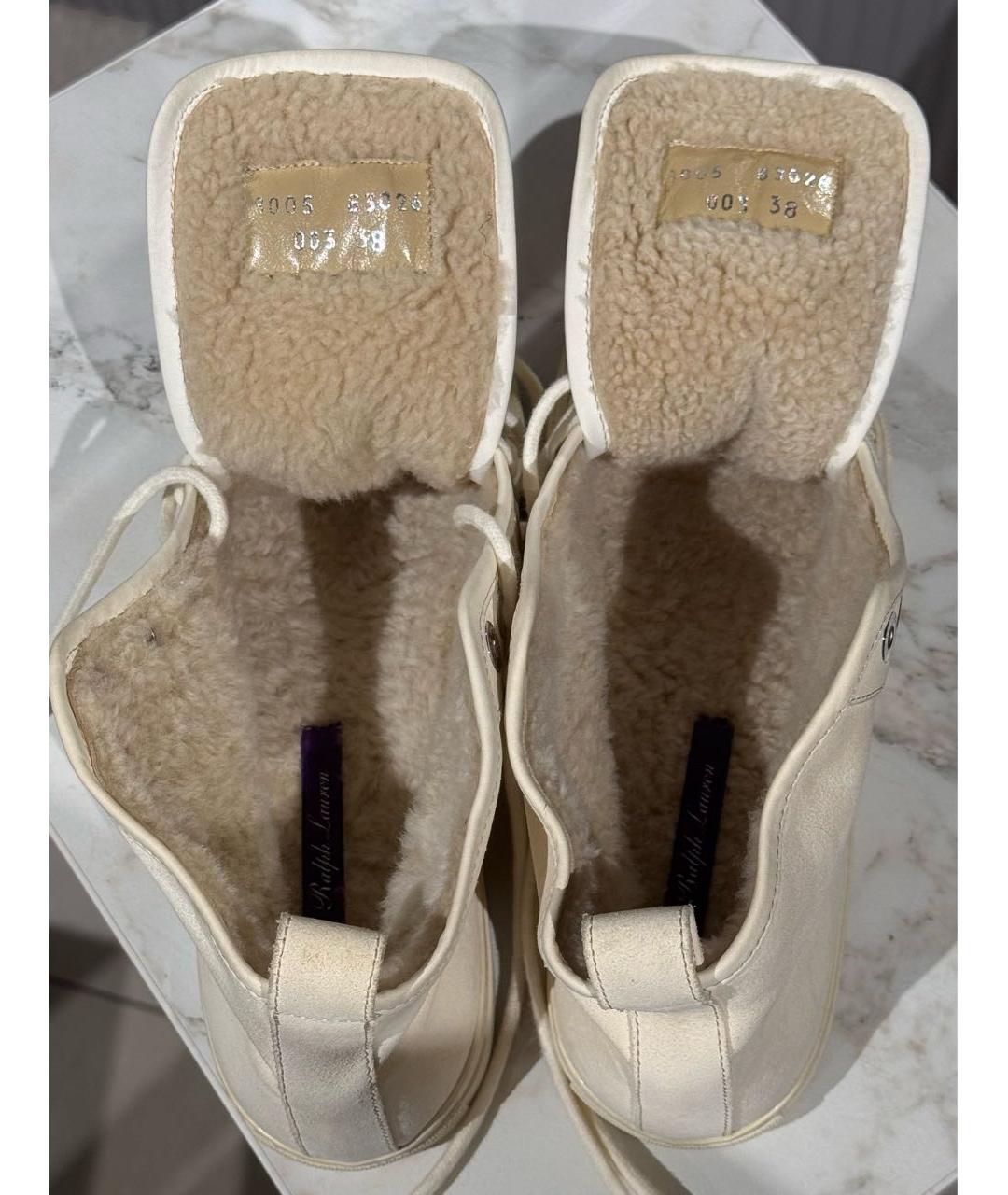 RALPH LAUREN COLLECTION Белые замшевые кеды, фото 5