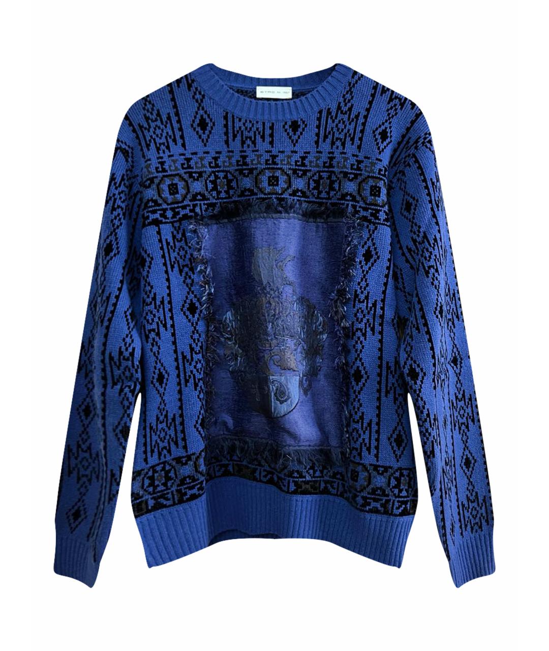 ETRO Темно-синий шерстяной джемпер / свитер, фото 1