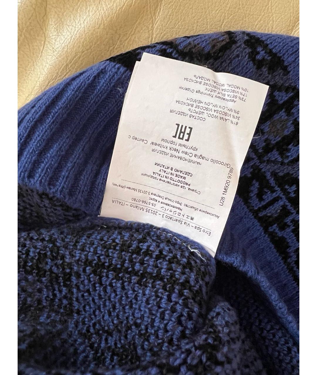 ETRO Темно-синий шерстяной джемпер / свитер, фото 4