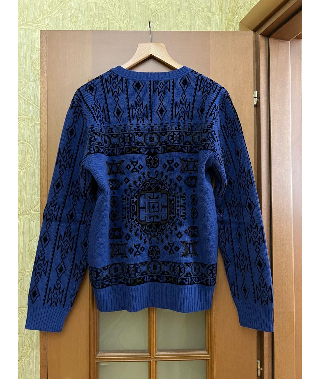 ETRO Темно-синий шерстяной джемпер / свитер, фото 2