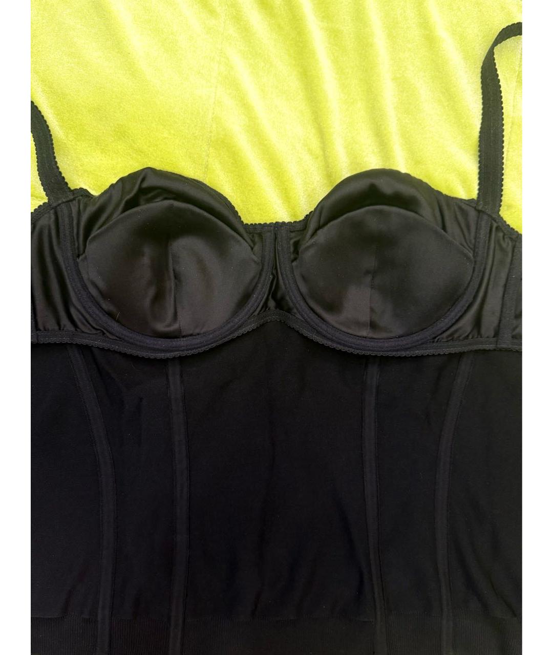 DOLCE&GABBANA Черная хлопко-эластановая майка, фото 2