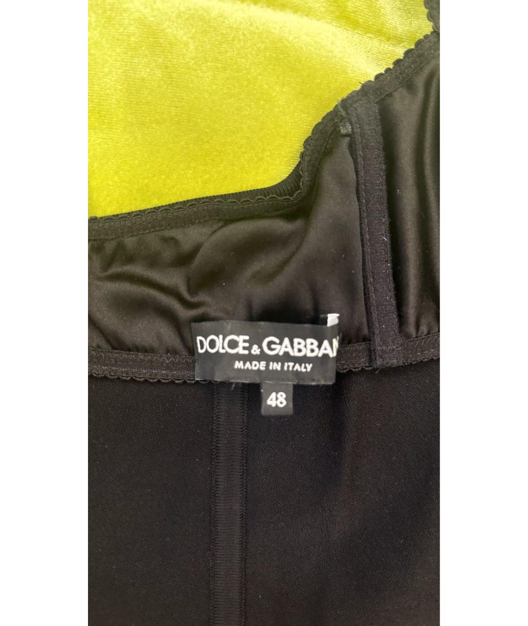 DOLCE&GABBANA Черная хлопко-эластановая майка, фото 3