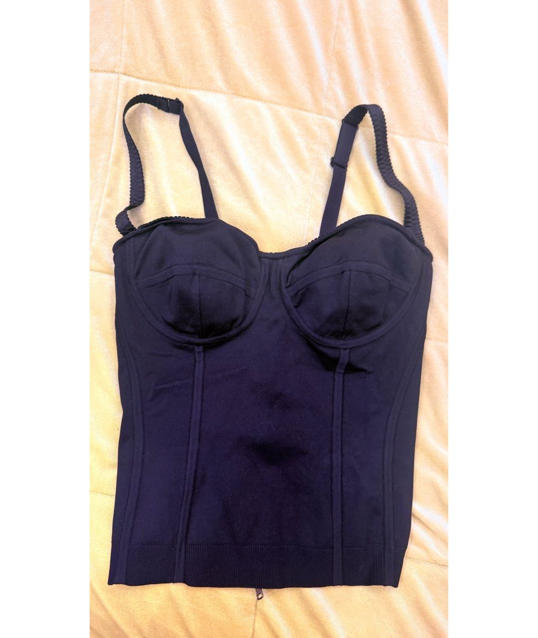 DOLCE&GABBANA Черная хлопко-эластановая майка, фото 5