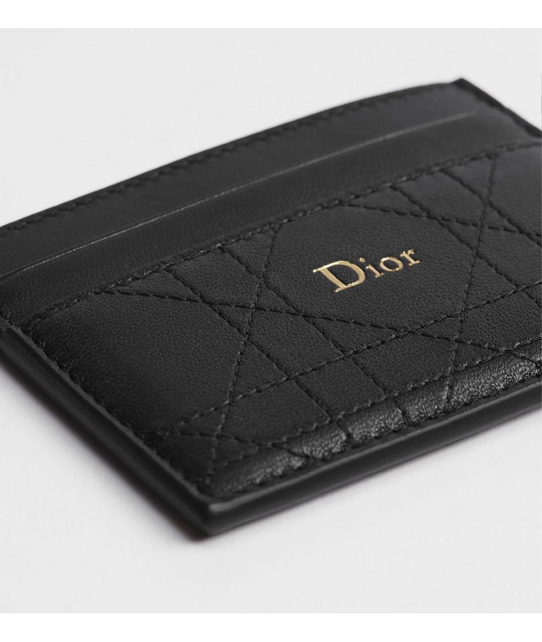 CHRISTIAN DIOR Черный кожаный кардхолдер, фото 4